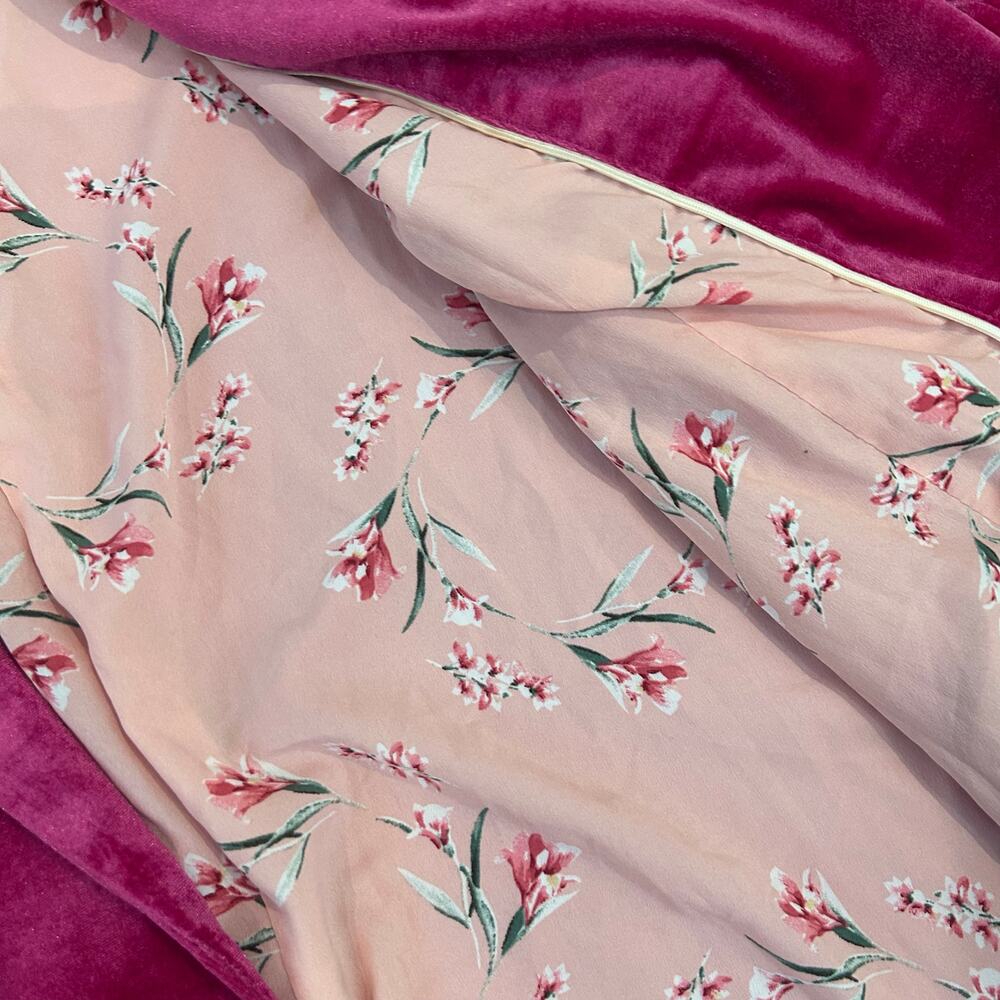 Skies Are Blue Curvy, Ruched 3/4 Sleeves Hot Pink Velvet Blazer size 1X - Picture 3 of 7